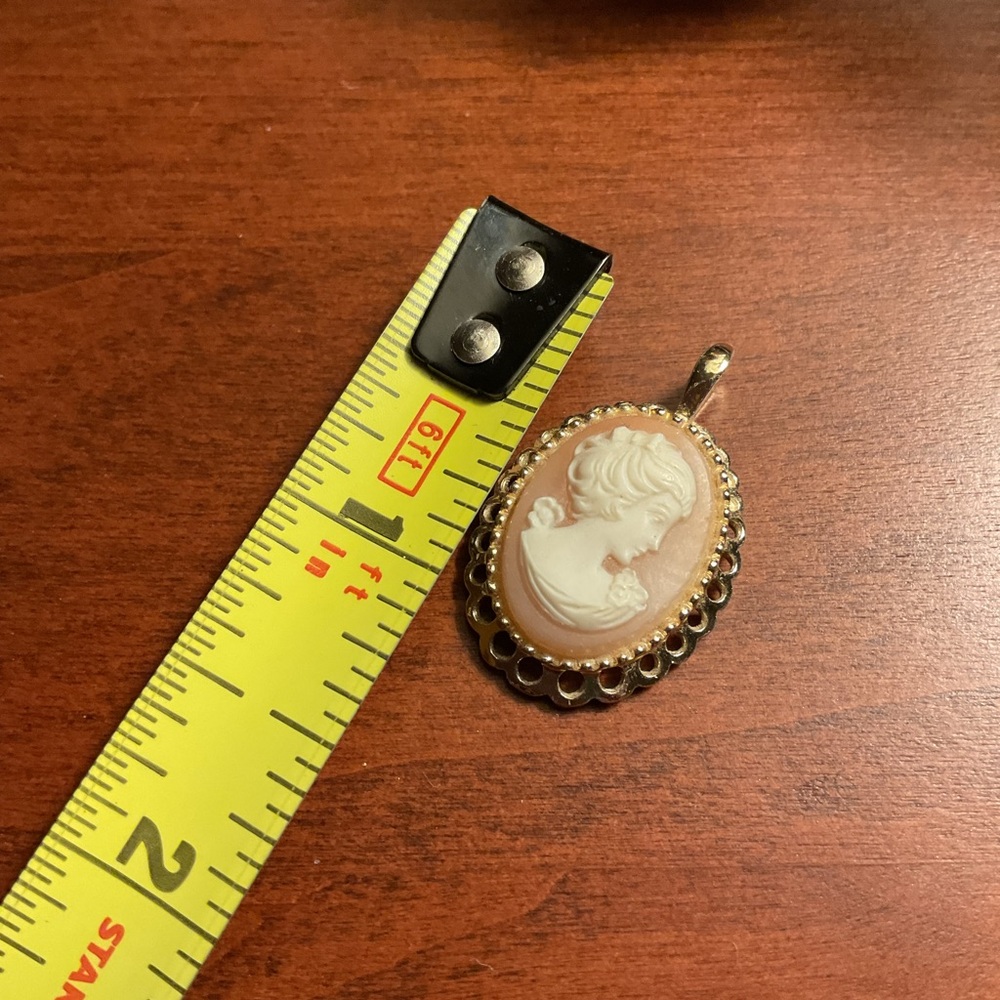 Elegant Gold and Cream Cameo Pendant